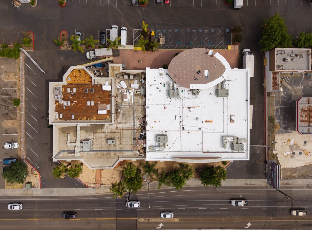 Aerial view of a commercial building project