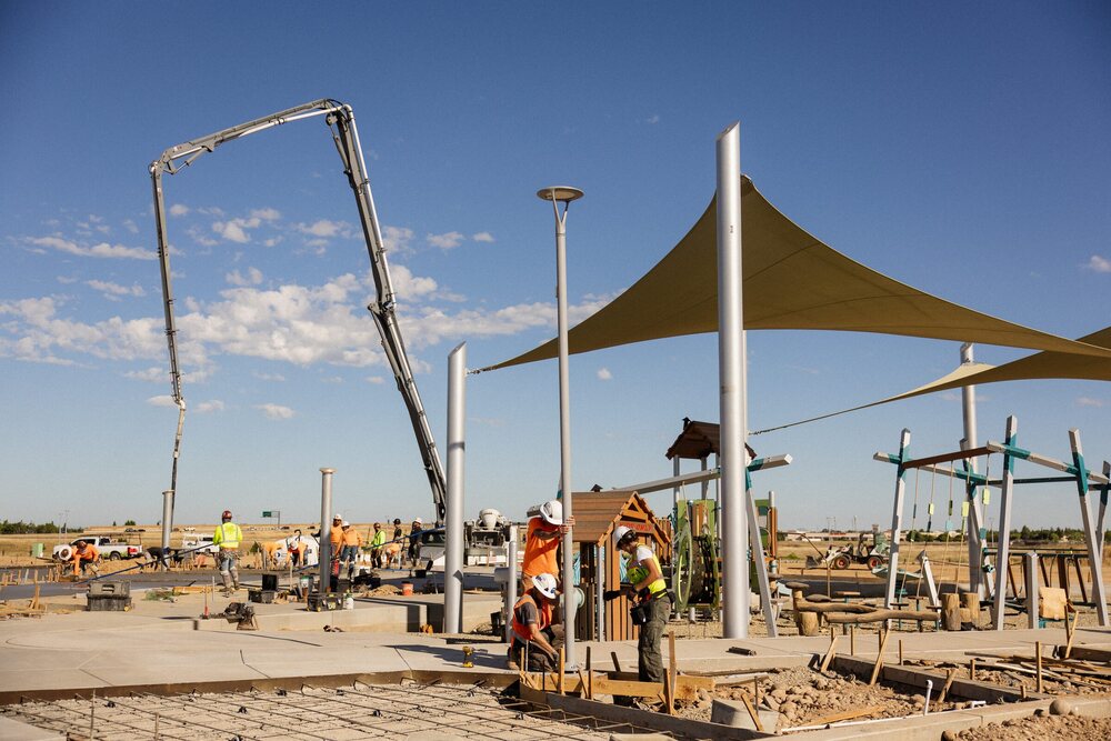 Wide view of an active Fusion Electric job site